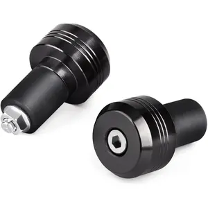2Pcs 22mm (7/8") Aluminum Motorcycle Handlebar Ends Bar Slider Weight Plugs Caps Replacement Universal Fit for Most Motorbike Black