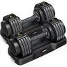 Bearbro 5-25LB / 15-55LB Adjustable Dumbbell for Home Gym Equipment, 5 in 1 Quickly Adjustable Weights Plates and Rack, Hand Weights Suitable Women and Men, Full Body Workout Fitness