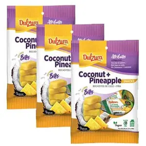 Dulzura Borincana Kit: Vegan Coconut and Pineapple Snack Bars (3 Pack) 3.4oz Each Bag | Non GMO Gluten Free