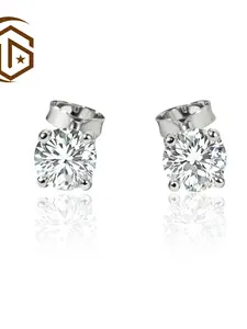 1 Pair Elegant  Shining Real S925 Sterling Silver 0.5ct-1ct Synthetic Moissanite Snowflake Stud Earrings for Women Dating Party Eternal Promise Wedding Engagement Earrings Ladies Fine Jewelry Anniversary Gift Special Chioce