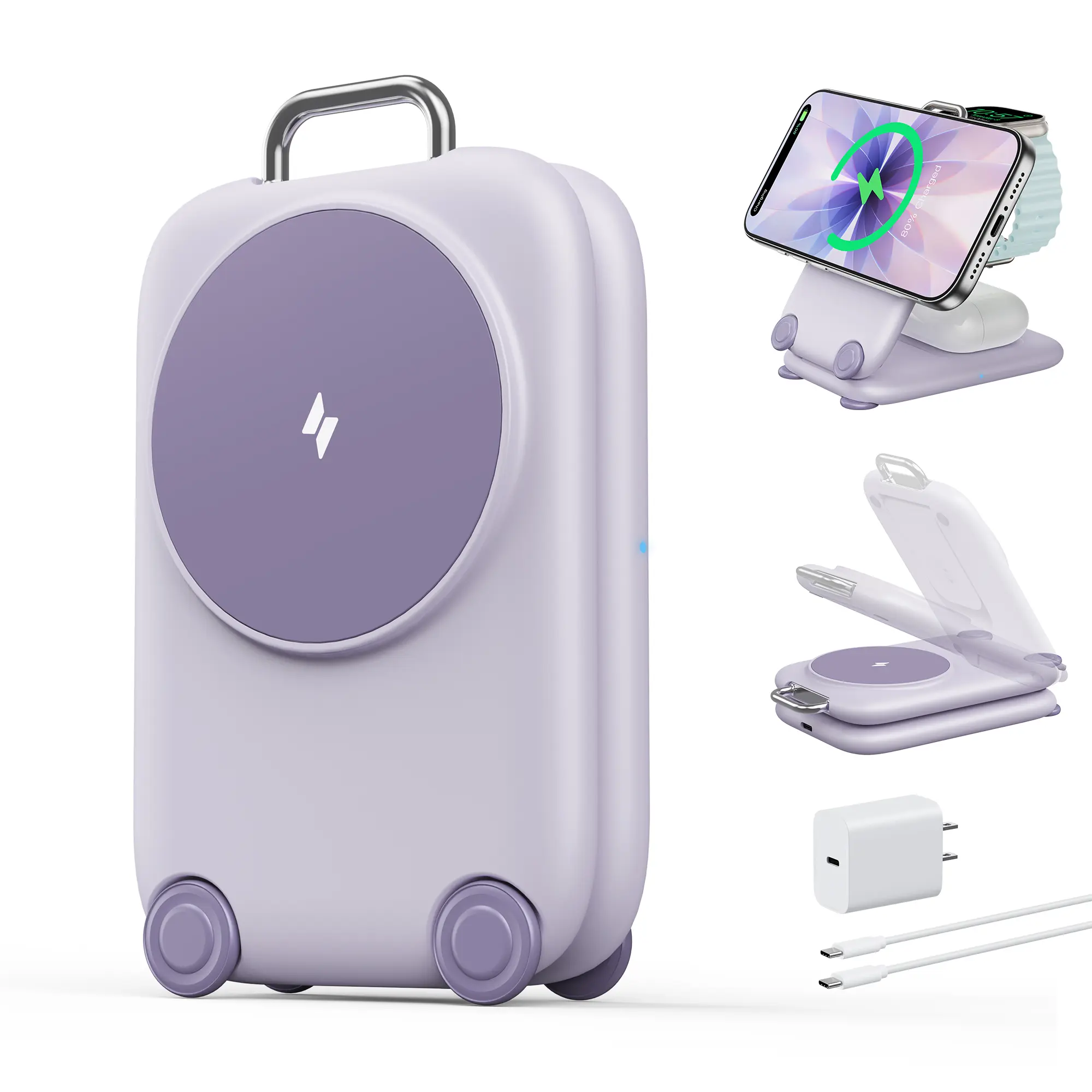【Mother's Day Gift 】PaktVault 2026 Traveling Fast Wireless Charging Station for Apple Devices, Magnetic 3 in 1 Travel MagSafe Charger Stand for iPhone 15 16 17 Pro Max Plus, Apple Watch& Air pods 4 3 2 Pro- & New Year Gift – TikTokShopBlackFriday tiktoksh