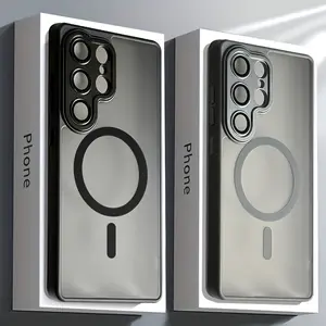 Matte Translucent Magnetic Wireless Charging Phone Case Designed for Samsung S26 Ultra, S26 Plus, S25 FE, S24, S23 Ultra, Comes with Camera Lens Protector and Sturdy Hard PC Protective Case, Shockproof Casing, Smartphone Accessories