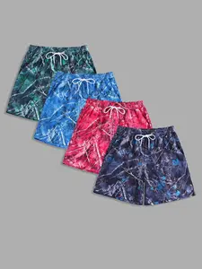 Men's All Over Print Drawstring Waist Beach Shorts, Regular Fit Casual Comfy Swim Shorts for Summer, Men's Bottoms for Beach Vacation, Swimming Shorts