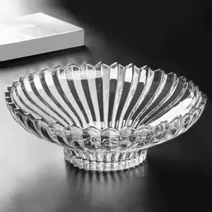 12 Inch White Glass Fruit Decorative Bowl for Kitchen Counter Living Room Center Table Decoration