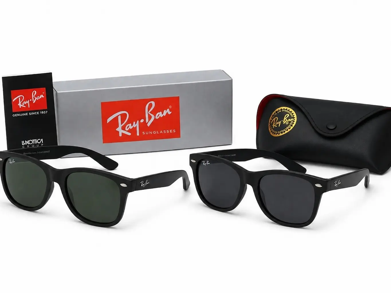 Ray-Ban Black Square Sunglasses, UV-Protected Lightweight Outdoor Eyewear for Men and Women