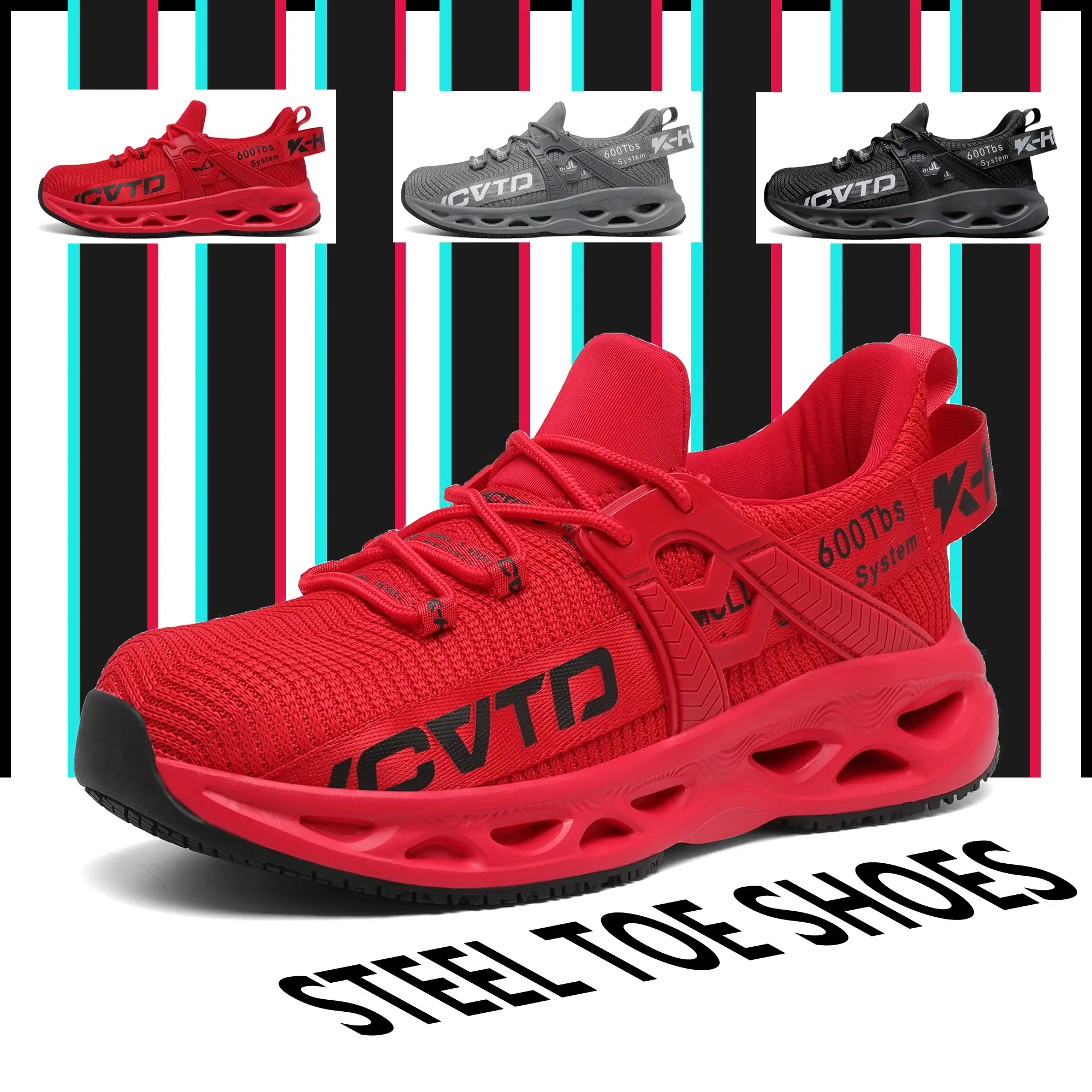 Steel Toe Shoes for Men Women Non Slip Work Shoes Composite Toe Shoes Indestructible Safety Shoes Lightweight Steel Toe Sneakers Slip Resistant Punctu