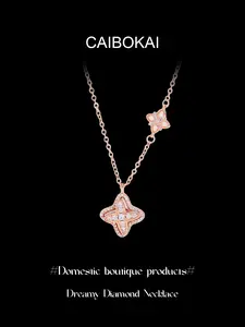 Stainless Steel Cross Necklace with Rhinestones, Durable No Fade, Perfect Gift for Best Friends, Luxurious Lockbone Chain