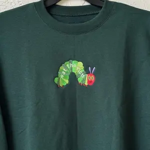 Hungry Caterpillar Eat the Rich Sweater, Embroidered Caterpillar sweatshirt Funny Gift