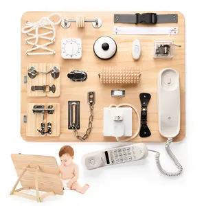 Montessori Large Busy Board - Wooden Sensory Toy for Toddlers- Activity Board for Fine Motor Skills- Preschool Activities