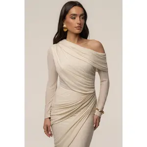 Ivory Textured One Shoulder Bodysuit