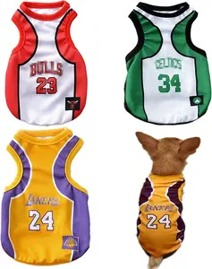 3 Pack Medium Dogs Boy NBA Jersey Outfits