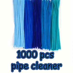 1000 pieces of blue series pipe cleaners, upgraded and densified, 5 different blue colors, a total of 1000 pieces, the unique color scheme is more attractive, suitable for holiday decorations and DIY crafts