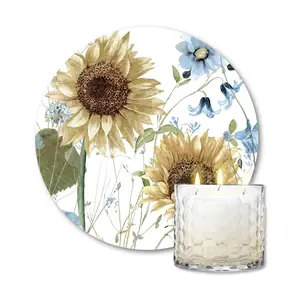 Courtside Sunflower I 8" x 8" Art Board & 13.5 oz3-Wick Candle