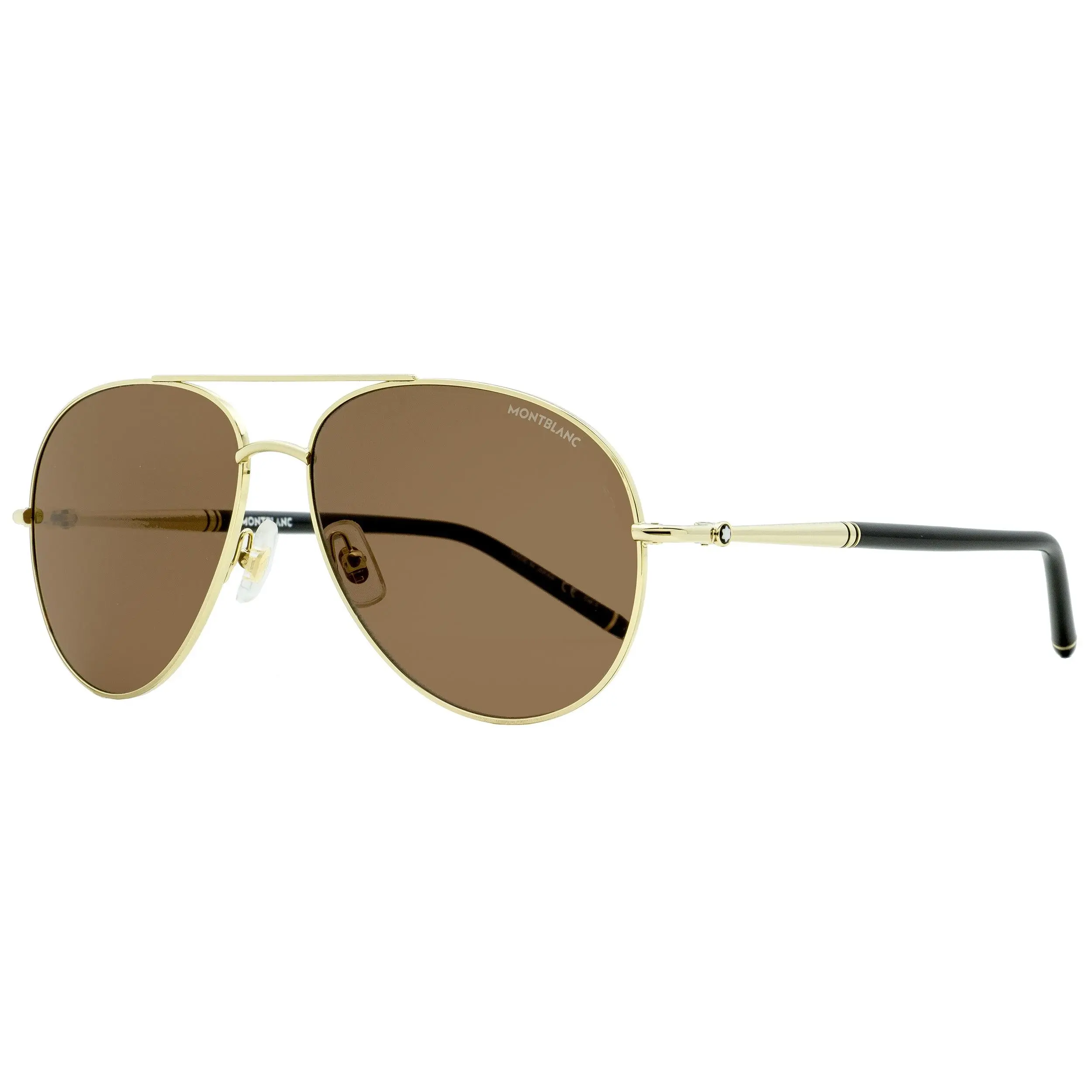 Montblanc Pilot Sunglasses MB0068S 001 Gold/Black 61mm 0068