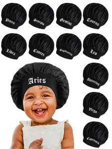 Unisex Zodiac Sleep Cap, Fitted Design for All Seasons, Ideal Gift for Students & Couples, Casual Style Headwear, Sleep Bonnets