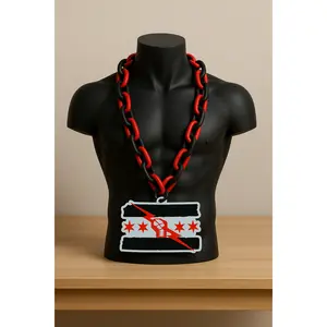 New CM Punk WWE Wrestling Necklace Chain 32" Fan Bling GTS Macho Gear Fist Logo