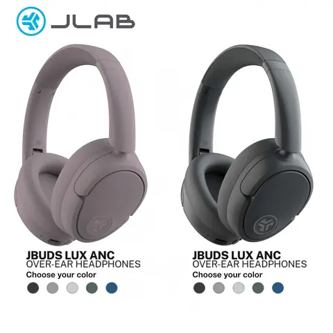 2 Pack: JLab JBuds Lux Active Noise Cancelling Headphones, Wireless Bluetooth, Over-Ear, Be Aware Safety Mode. Foldable, iPhone / Android