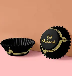 Eid Mubarak Cupcake Wrappers - 50 pcs - Black