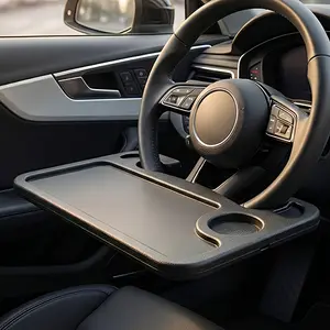 This Is a Versatile Large Table Board Designed for Car Steering Wheels, Ideal for Using a Laptop for Work, Eating, And Everyday Tasks. It Features a 2-In-1 Double-Sided Tray Table That Can Be Easily Attached to The Steering Wheel
