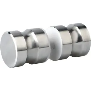 Shower Glass Door Handle,Sliding Shower Doors Knob,Double Side -to- Pull Hardware Replacement  for Glass Doors,Solid SUS304 Stainless Steel Brushed Nickel