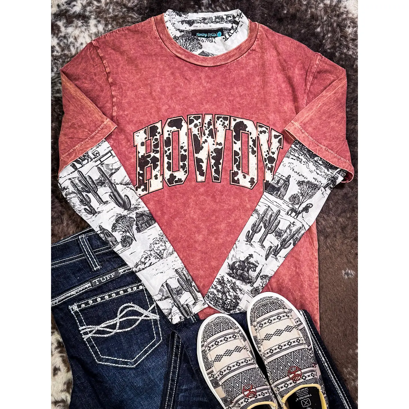 Bronco Western Supply Co. The Old Days Mesh Top, Versatile for Denim Jeans Pairing, Polyester Fabric, Compatible with Hat and Jacket Accessories