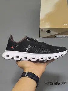 Contrast Two-Tone Street Fashion Sneakers, Breathable Air Mesh Black Upper Chunky Hollow White Sole Daily Casual Lifestyle Footwear