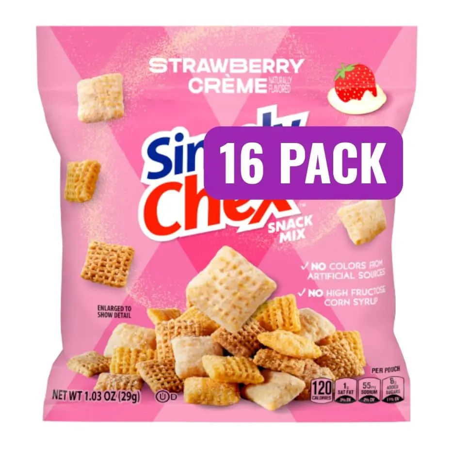 Strawberry Creme Snack Mix, Single Serve Pouch, 1.03 Oz, Pack of 16, Bundled By Shoppyway
