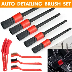 Car Interior Detailing Brush Set – Soft Detail Brushes & Wire Brushes & Vent Brush, Versatile Cleaning Tools for Dashboard, Wheel, Engine, Tire