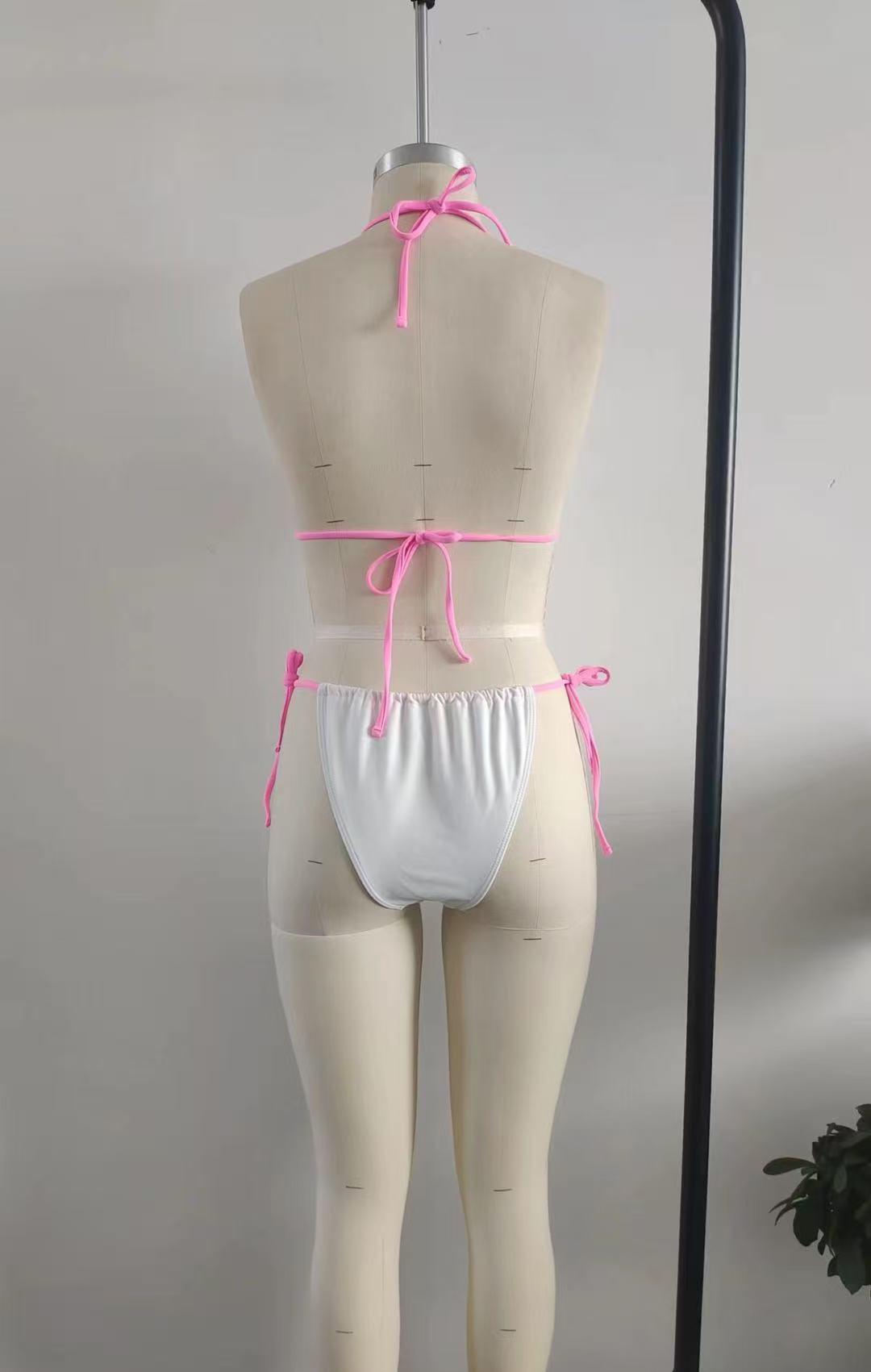 Women's 3-piece swimsuit set - Barbie style | Adjustable bikini with neck tie and mesh cover, sweet and spicy to show off figure, quick drying fabric | Suitable for summer beach vacations and pool parties | Swimsuit