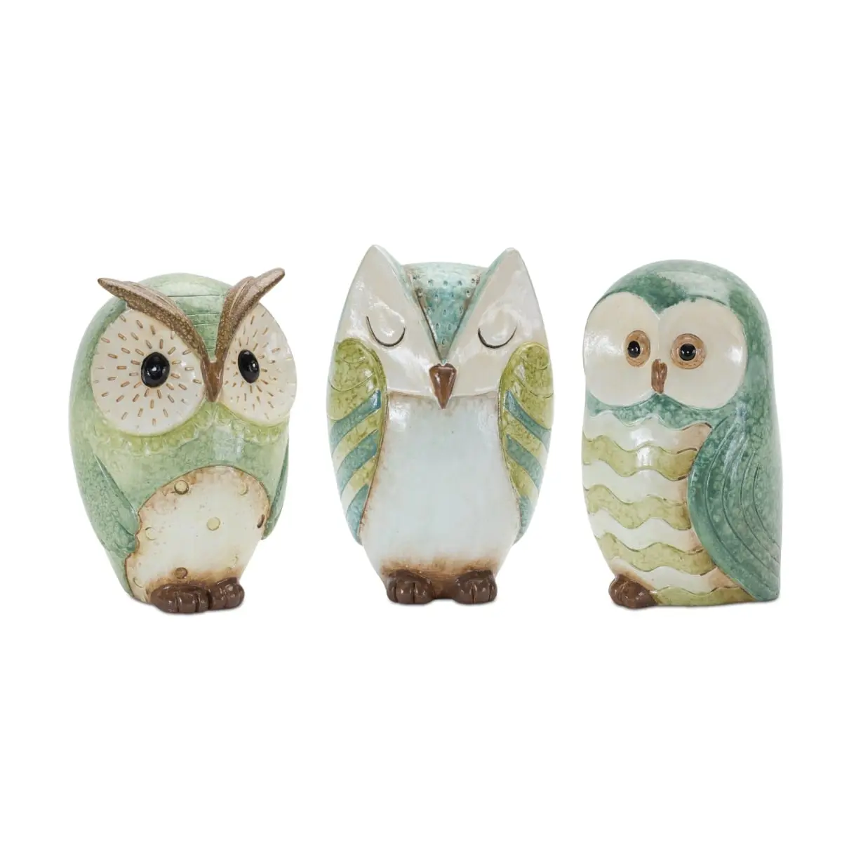 Melrose International 88294DS Terra Cotta Owl Figurine - Set of 3