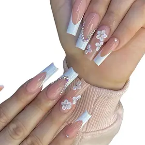 Press on nails 24 pcs with 1 nail file, 1 sticker sheet (no glue), Nail care, Nail decoration kit, Press one Glue on Nails with tools for women Nail Art Nail Polish Cutics Manicure Comfort