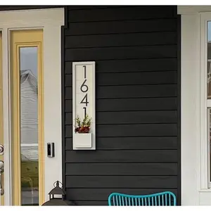 Vienna Personalized Shiplap Address Sign - Custom House Number Sign with Plant Holder - Perfect Housewarming Gift