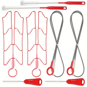 8 Pack Hydration Bladder Cleaning Kit for Water Reservoir, Water Bladder Cleaning Kit 4 in 1 Flexible Long Brush for Hose, Small Brush for Bite Valve, Big Brush for Bladder& Hanger