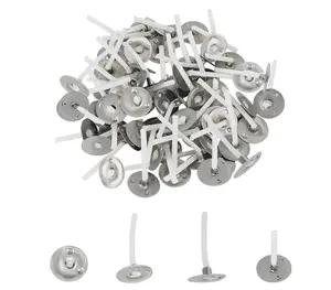 500pcs Candle Wicks 1 Inch Low Smoke Tea Light Wicks with Metal Tabs Pre-Waxed Candle Wick for Holiday Wedding Birthday Party Christmas Valentines