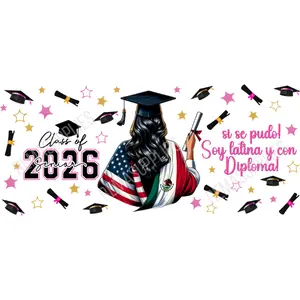 2026 Graduation uv dtf cup wrap, senior uv dtf cup wrap, transfers de graduacion uvdtf