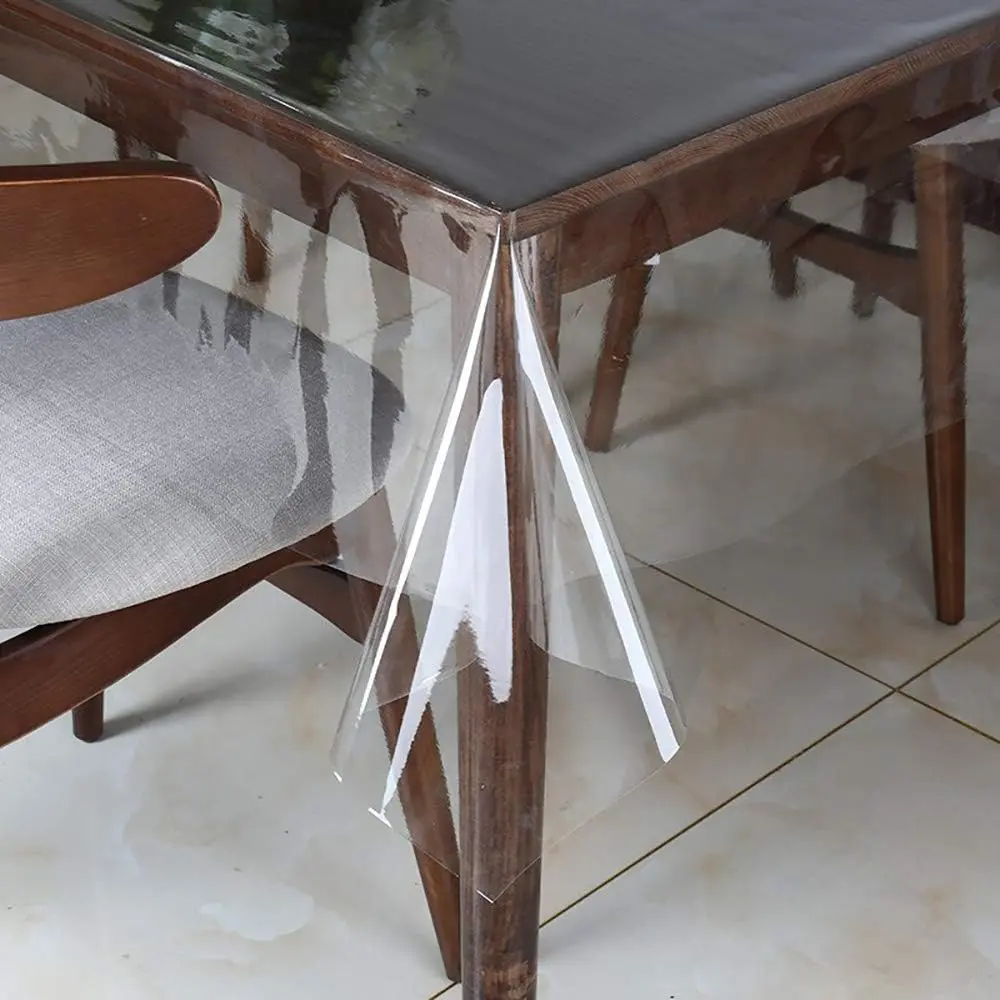 Clear Vinyl Tablecloth Protector /Oil-Proof Plastic Rectangle Transparent Sheet Table Cover 54X84 Inch