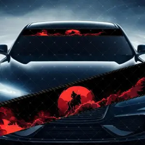 Western Landscape Car Windshield Sticker, Decorative Vinyl Decal, Scratch Cover Waterproof UV Protection, Fits All Cars