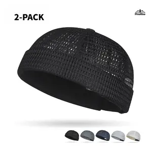 Summer New Arrival Large Grid Mesh Breathable Brimless Beanie, Adjustable Hip Hop Yuppie Docker Cap, Unisex Casual Landlord Hat For Outdoor Daily Wear