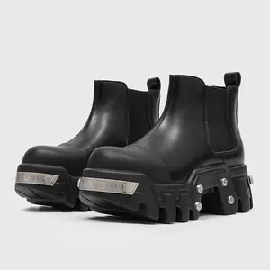 Men’s Patchwork Chelsea Boots Thick Sole High Top British Style Fashion Boots