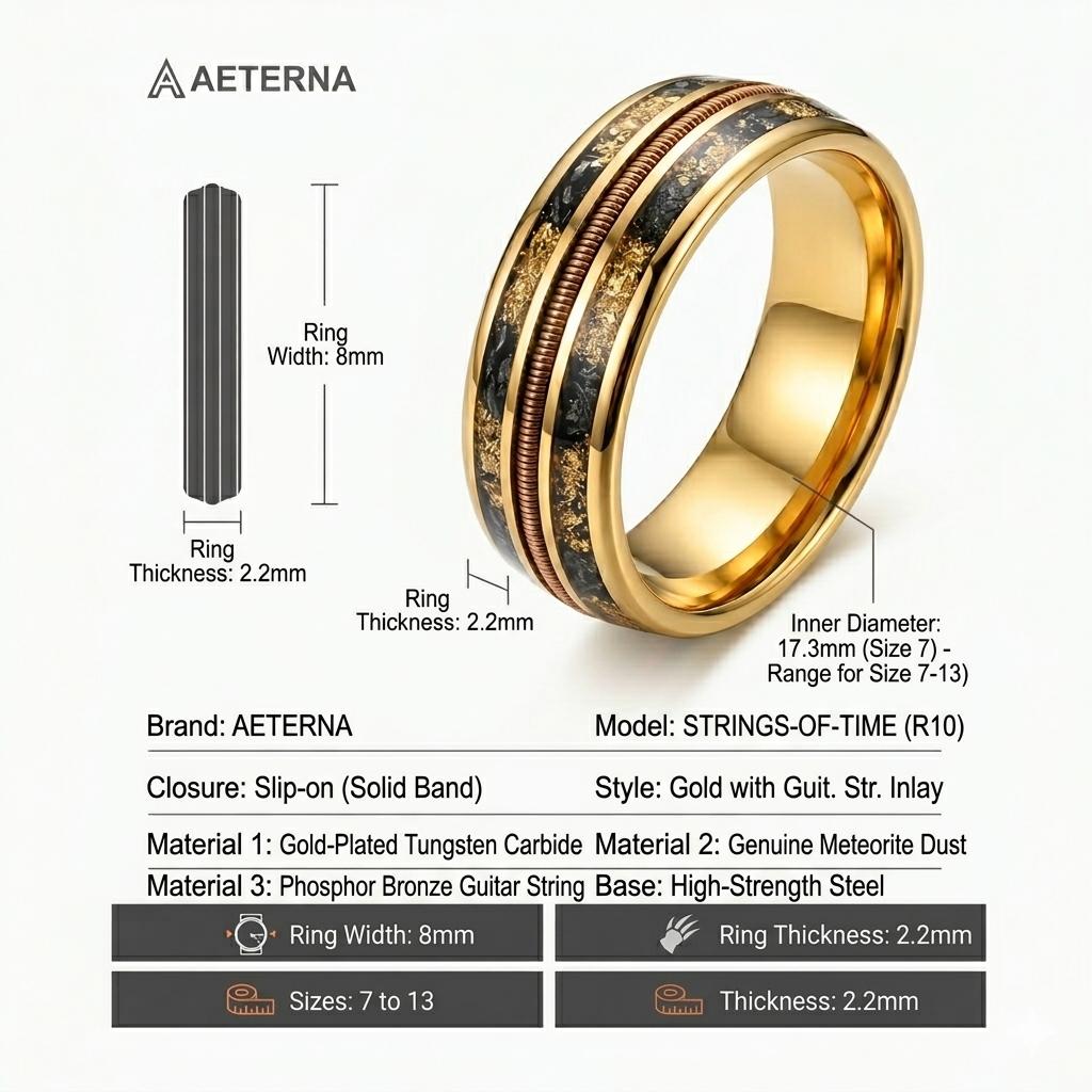 Vintage Guitar String-Inspired Amber Ring – Stylish, Unisex & a Must-Have Accessory to Shine Confidently Anywhere.