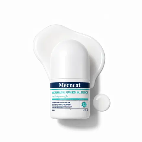 Mecncat Multi-Effect Micro-Molecular Essence Roll-On Serum (30 ml/1-1.9 fl oz) - Natural Extracts, Moisturizing Technology, Unscented, Roll-On Apply, All Skin Types, Deep Hydration Face Care Skincare Product