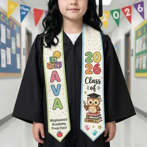 Custom Name Kid Graduation Stole,Grad Gift for Kids,Class of 2026 Kindergarten Stole,Kids Graduation Sash,Preschool Graduation Stole MS157