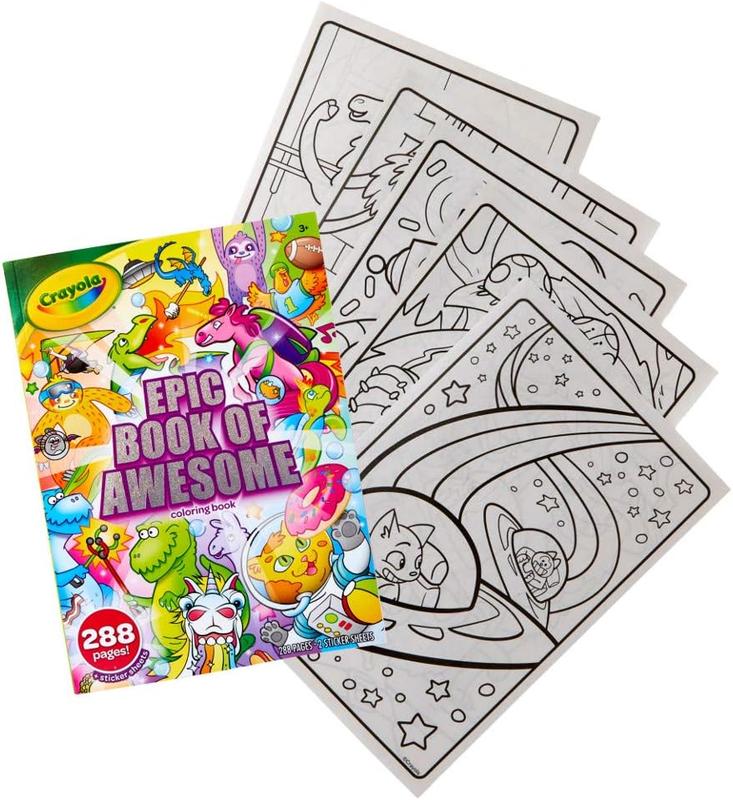 Crayola Epic Book of Awesome, All-in-One Coloring Book Set, 288 Pages, Kids Indoor Activities, Gift