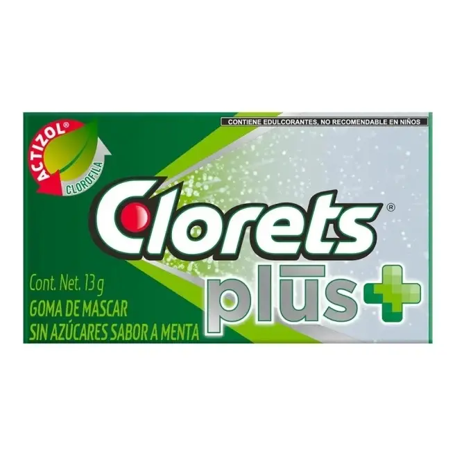 Clorets plus chicle 12pz