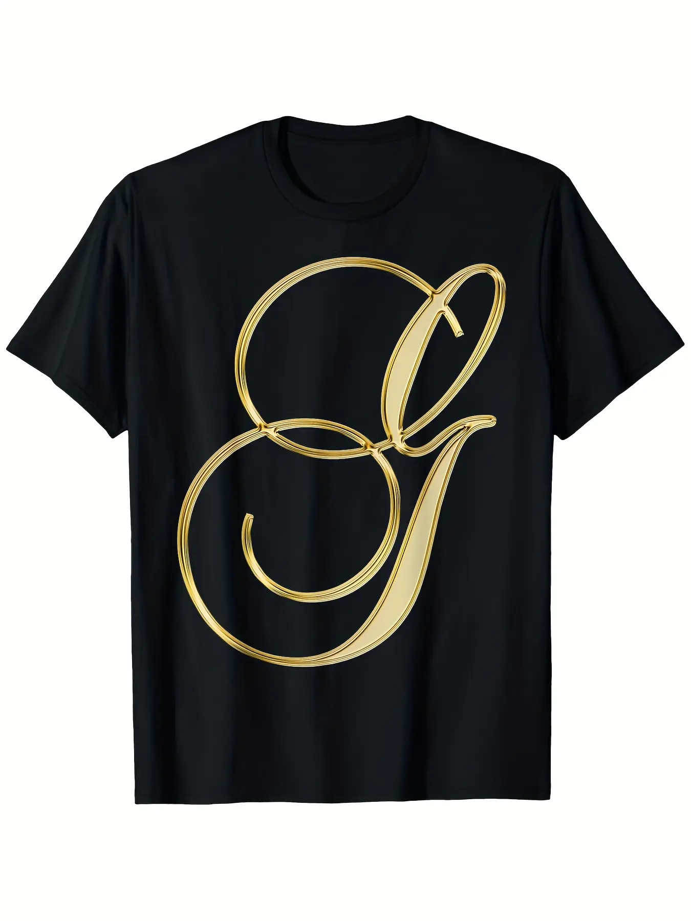 Monogram Initial Letter G T-Shirt, Men'S And Women unisex soft cotton short sleeve t shirt, vintage graphic casual tee for men women teens, perfect birthday holiday gift for camping travel gym daily street  wear