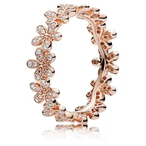 Pandora Rose Ring Dazzling Daisy Band With Clear Cubic Zirconia 180934cz-48