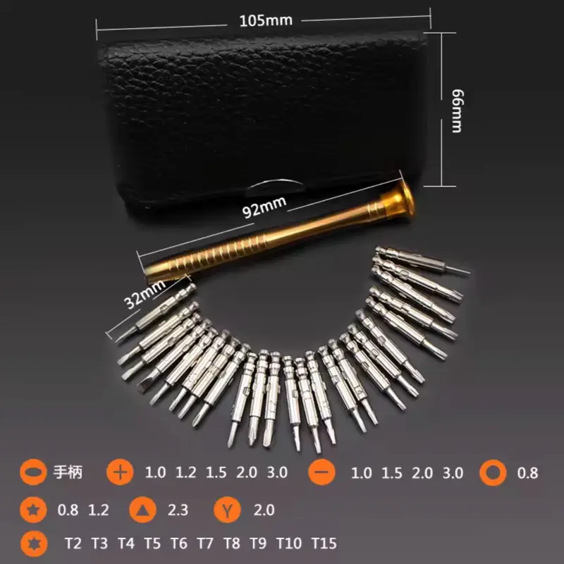 Portable 25 In 1 Mini Precision Screwdriver Set Magnetic Head Electronic Torx Hand Tools Poket Kit for Phone Camera Watch Repair pocket travel for car boat camper RV