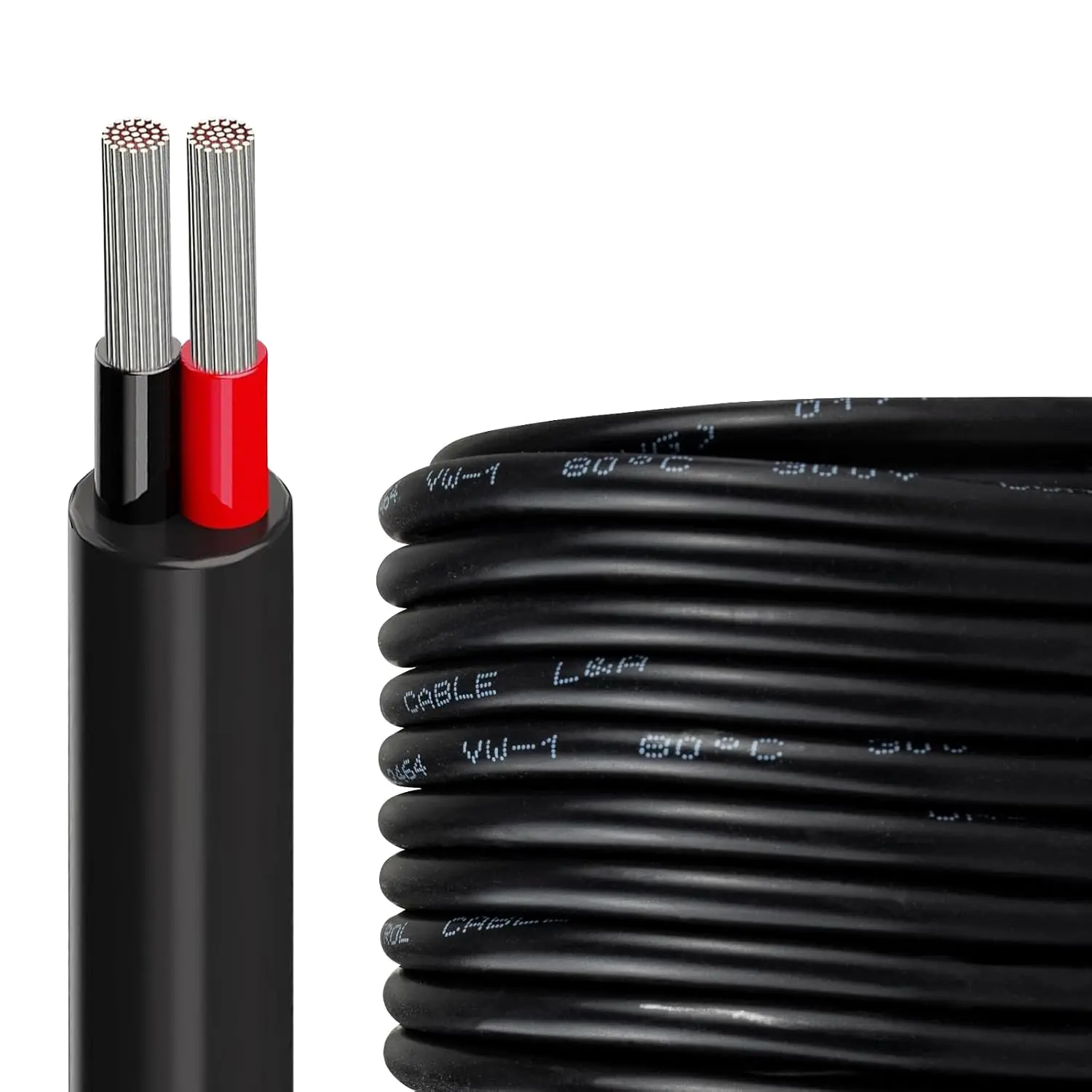 24 Gauge 2 Conductor Wire, UL2464 24 AWG Stranded Tinned Copper Electrical Cable, Flexible PVC Cord for LED and Low Voltage Wiring, 25FT