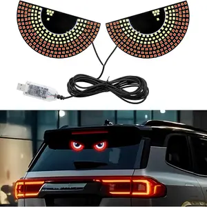 Car front window LED devil's eye light, car rear window lighting, road rage warning flashing signal light, USB cool small item, red and white car logo, taxi display screen, advertising board, funny logo, car window label