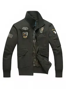 Men's Plus Size Zip Up Long Sleeve Jacket